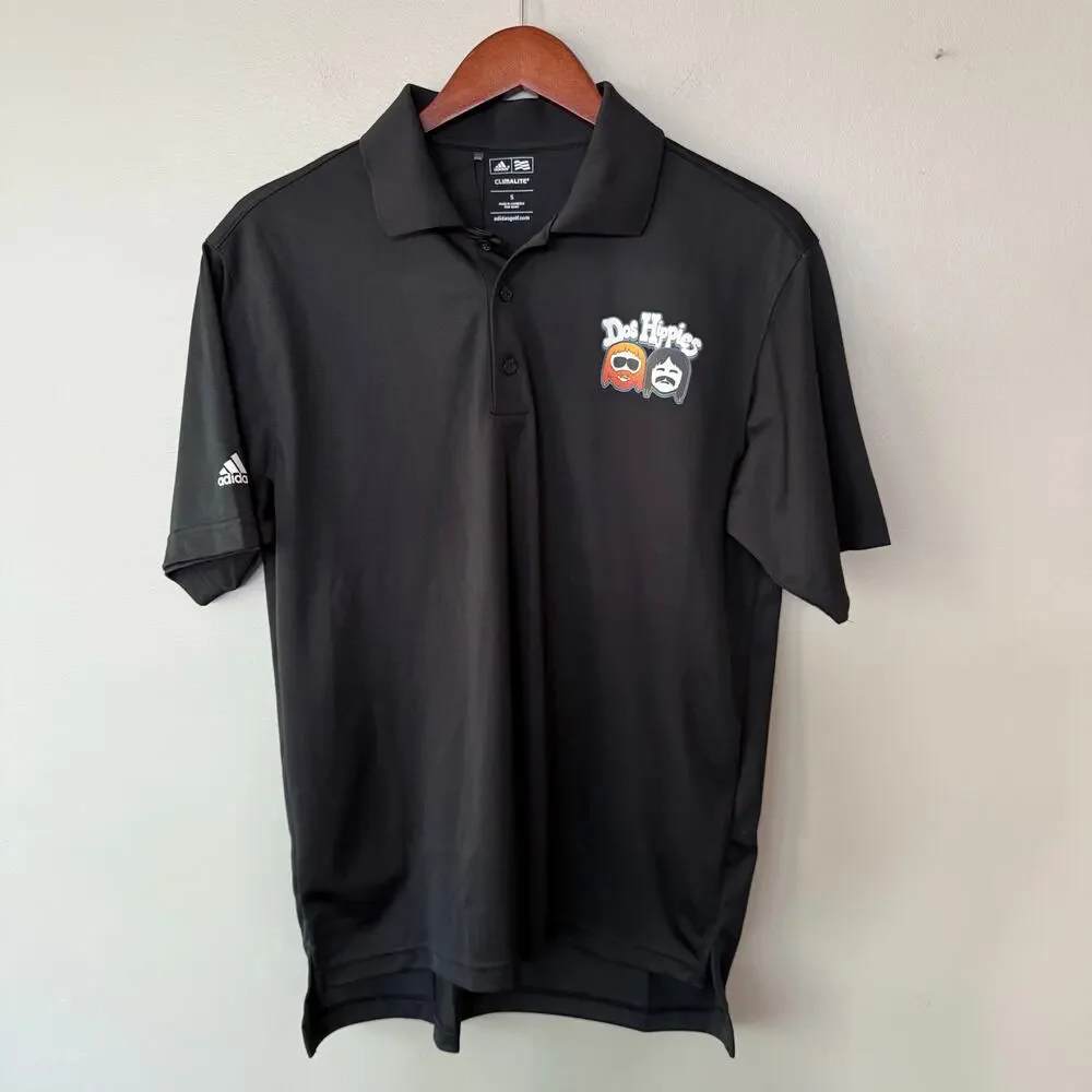 Adidas Golf Climalite Dos Hippies Short Sleeve Polo Shirt Black Sz Sml Casual